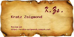 Kratz Zsigmond névjegykártya